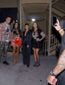 Kim Kardashian, Kourtney Kardashian, and Khloe Kardashian on “Jimmy Kimmel Live” in Las Vegas