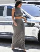 Kim Kardashian Pokies in Braless See-Through Out in Sherman Oaks