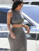 Kim Kardashian Pokies in Braless See-Through Out in Sherman Oaks