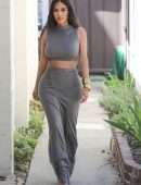 Kim Kardashian Pokies in Braless See-Through Out in Sherman Oaks