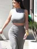 Kim Kardashian Pokies in Braless See-Through Out in Sherman Oaks
