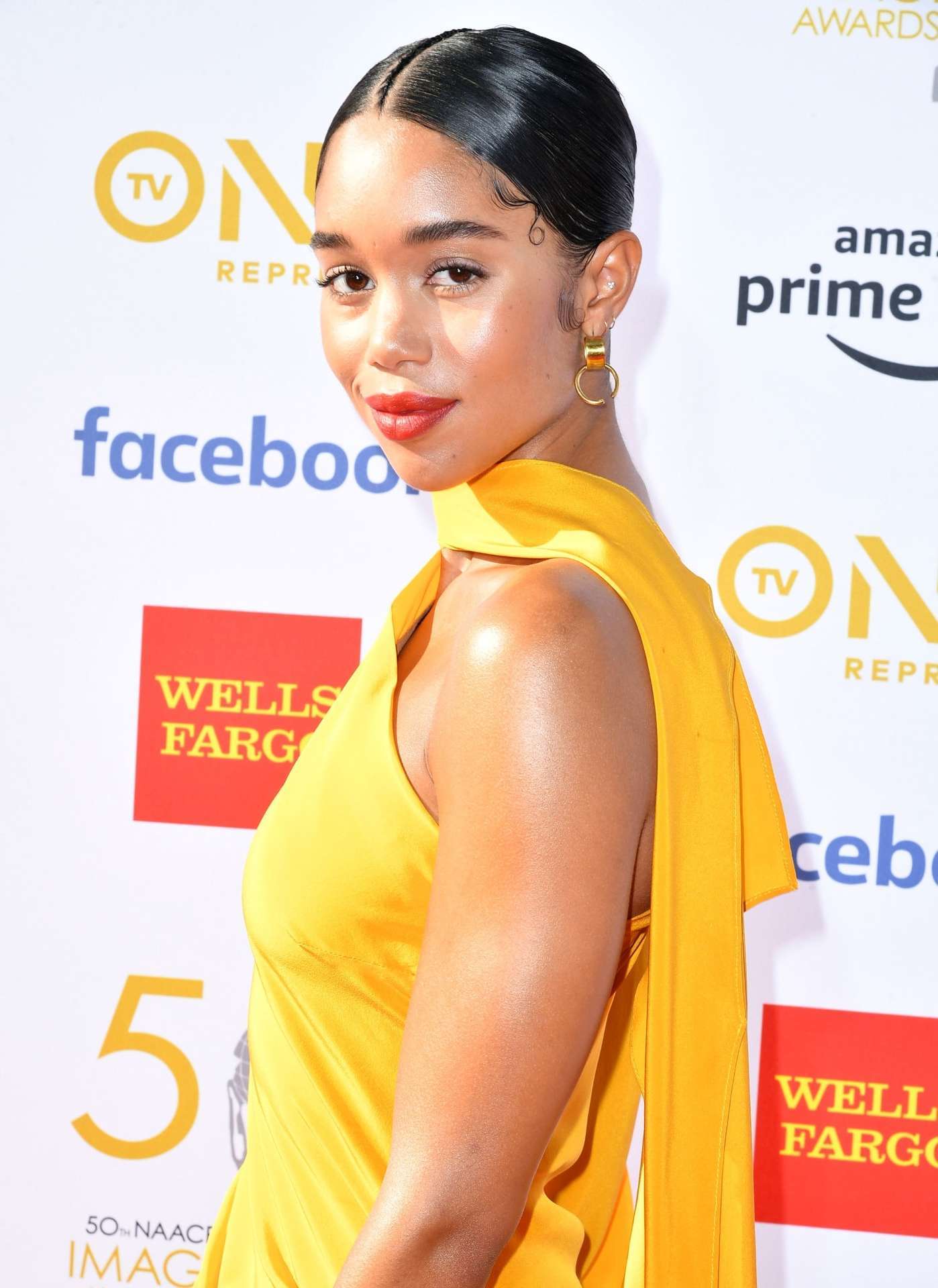 Laura Harrier at 50th NAACP Image Awards in Los Angeles