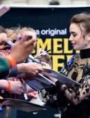 Lily Collins at the Premiere of ‘Extremely Wicked, Shockingly Evil and Vile’ in London