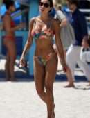Maria Hering in a Colorful Bikini in Miami Beach