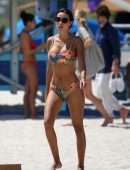 Maria Hering in a Colorful Bikini in Miami Beach