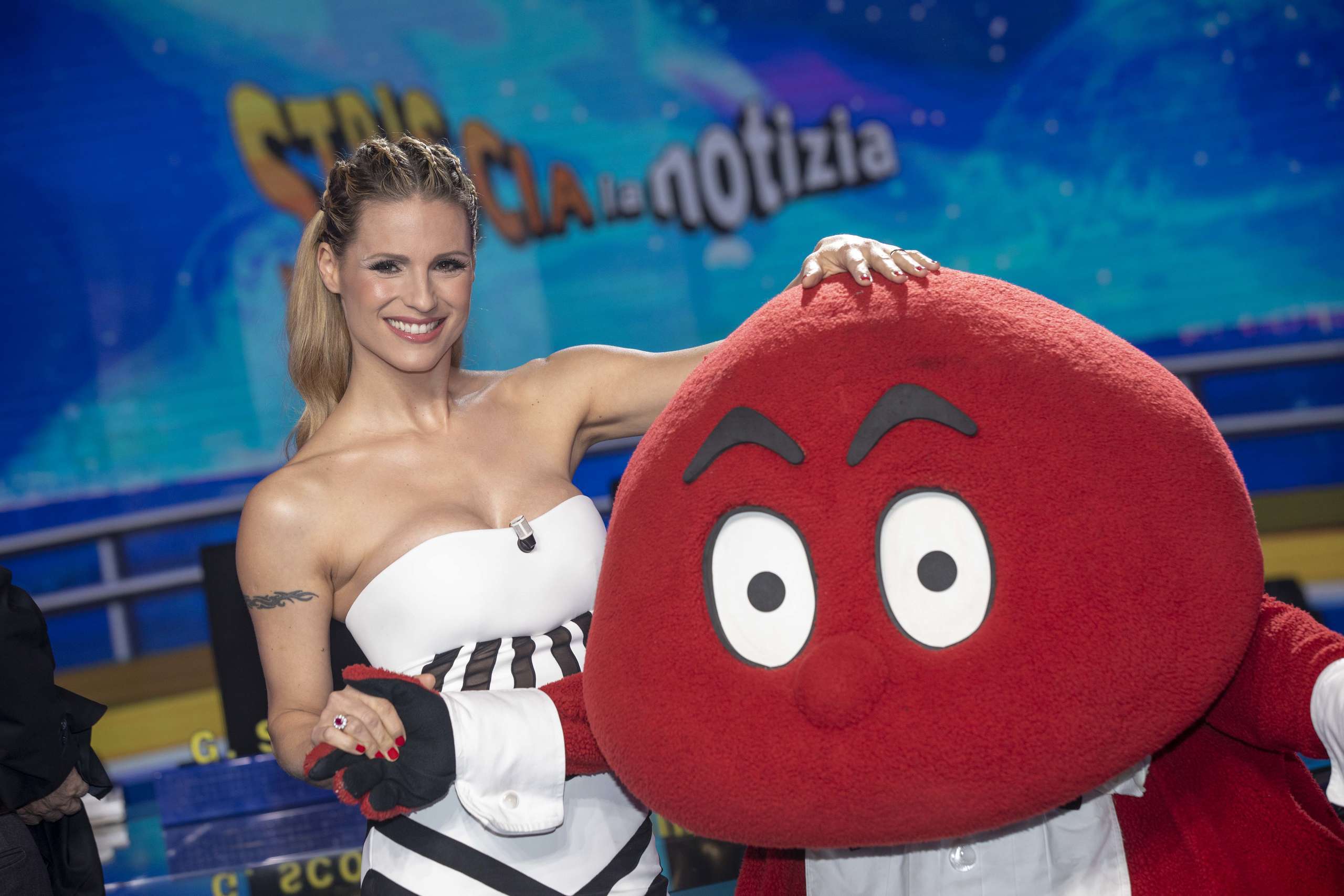 Michelle Hunziker at Photocall "Striscia la Notizia" in Milan