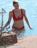Michelle Hunziker in Bikini at Lake Garda in Gargnano
