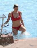 Michelle Hunziker in Bikini at Lake Garda in Gargnano