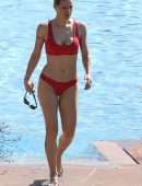 Michelle Hunziker in Bikini at Lake Garda in Gargnano