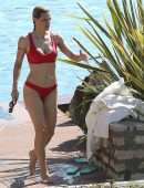 Michelle Hunziker in Bikini at Lake Garda in Gargnano