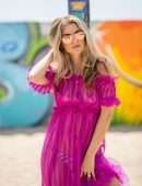 Rachel McCord for Beach Photoshoot for Voir Eyewear in Venice - May 2019