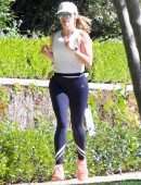Reese Witherspoon Jogging on a Warm Day in Brentwood