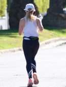 Reese Witherspoon Jogging on a Warm Day in Brentwood