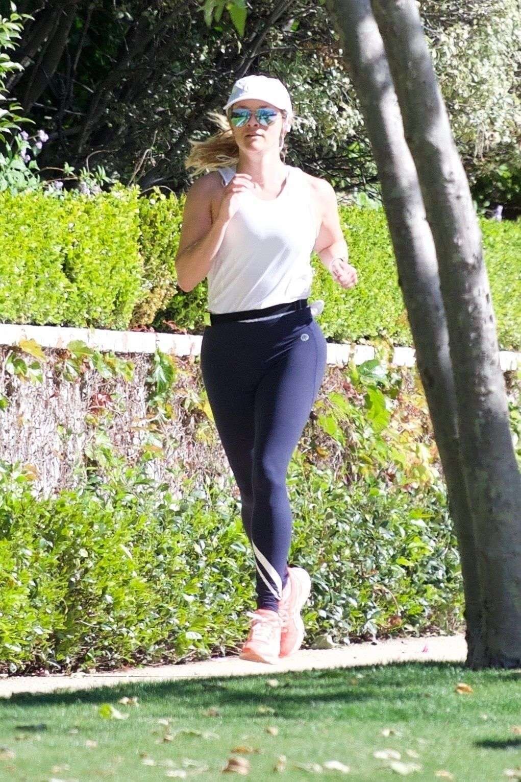 Reese Witherspoon Jogging on a Warm Day in Brentwood