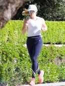 Reese Witherspoon Jogging on a Warm Day in Brentwood