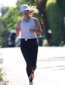Reese Witherspoon Jogging on a Warm Day in Brentwood