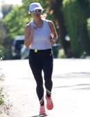 Reese Witherspoon Jogging on a Warm Day in Brentwood