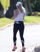 Reese Witherspoon Jogging on a Warm Day in Brentwood