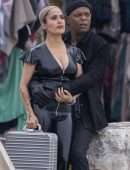 Salma Hayek on the Set of 'The Hitman's Wife's Bodyguard' in Rovinj, Croatia