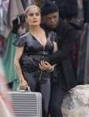 Salma Hayek on the Set of 'The Hitman's Wife's Bodyguard' in Rovinj, Croatia