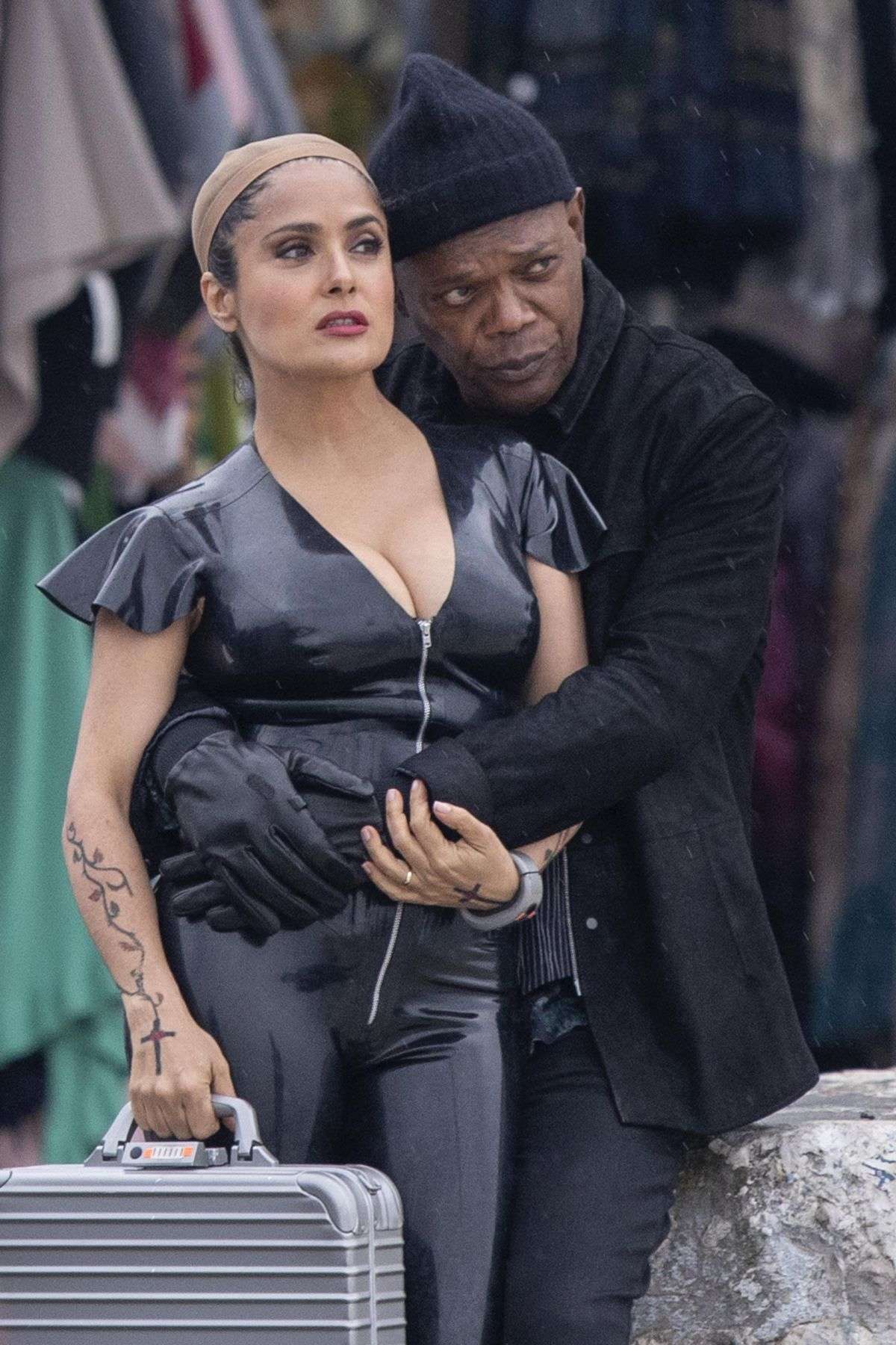 Salma Hayek on the Set of 'The Hitman's Wife's Bodyguard' in Rovinj, Croatia