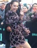 Sofia Carson Leggy, Outside Build Studio in NYC