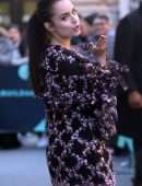 Sofia Carson Leggy, Outside Build Studio in NYC