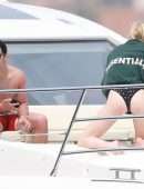 Sophie Turner Booty in a Swimsuit on a Yacht in Mexico
