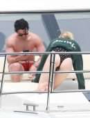 Sophie Turner Booty in a Swimsuit on a Yacht in Mexico