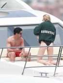 Sophie Turner Booty in a Swimsuit on a Yacht in Mexico