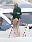 Sophie Turner Booty in a Swimsuit on a Yacht in Mexico