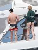 Sophie Turner Booty in a Swimsuit on a Yacht in Mexico