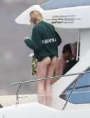 Sophie Turner Booty in a Swimsuit on a Yacht in Mexico