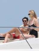 Sophie Turner Booty in a Swimsuit on a Yacht in Mexico