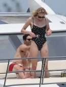 Sophie Turner Booty in a Swimsuit on a Yacht in Mexico