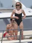 Sophie Turner Booty in a Swimsuit on a Yacht in Mexico