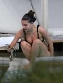 Thylane Blondeau Relaxing by the Pool in Miami Beach, Florida