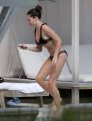 Thylane Blondeau Relaxing by the Pool in Miami Beach, Florida