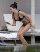 Thylane Blondeau Relaxing by the Pool in Miami Beach, Florida
