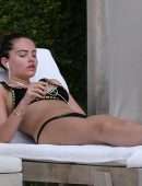 Thylane Blondeau Relaxing by the Pool in Miami Beach, Florida