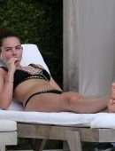 Thylane Blondeau Relaxing by the Pool in Miami Beach, Florida