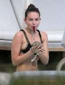 Thylane Blondeau Relaxing by the Pool in Miami Beach, Florida