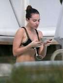 Thylane Blondeau Relaxing by the Pool in Miami Beach, Florida