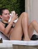 Thylane Blondeau Relaxing by the Pool in Miami Beach, Florida