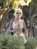 Victoria Silvstedt in the Sun on the Beach in Miami