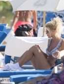 Victoria Silvstedt in the Sun on the Beach in Miami
