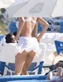 Victoria Silvstedt in the Sun on the Beach in Miami