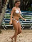 Zara Holland in Bikini at a Beach in Barbados