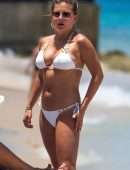 Zara Holland in Bikini at a Beach in Barbados