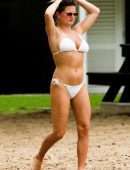 Zara Holland in Bikini at a Beach in Barbados